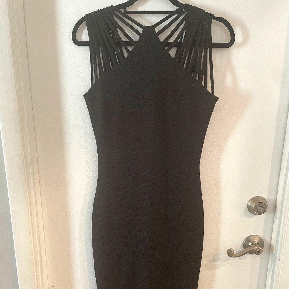 Dress the Population Black Midi Gwen Dress